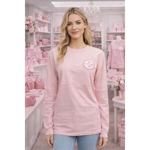 Fanatics Pittsburgh Steelers Womens Pink Glitter Spirit Jersey Long Sleeve 2XL